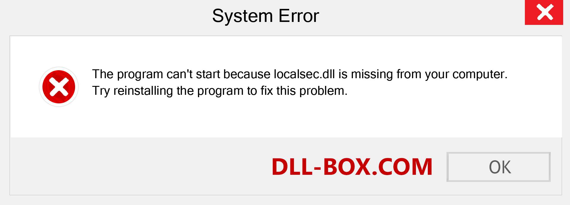  localsec.dll file is missing?. Download for Windows 7, 8, 10 - Fix  localsec dll Missing Error on Windows, photos, images
